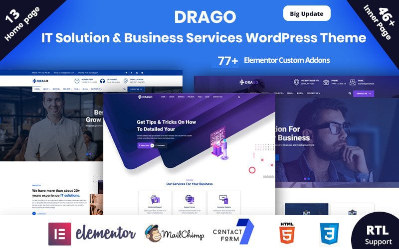 drago it solution amp business services wordpress theme original