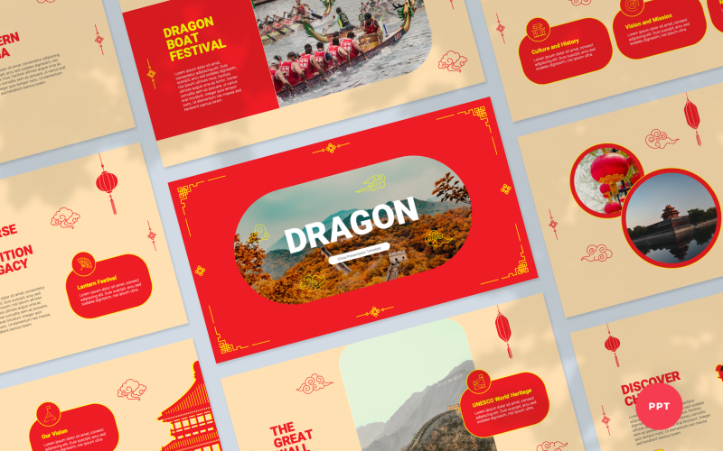 dragon china powerpoint presentation template original