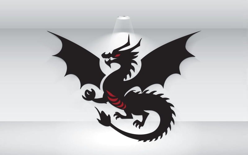 dragon silhouette logo template vector original