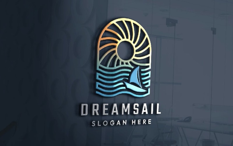 dream sail boat professional logo original