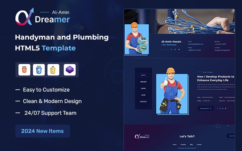 dreamer handyman and plumbing personal html template original