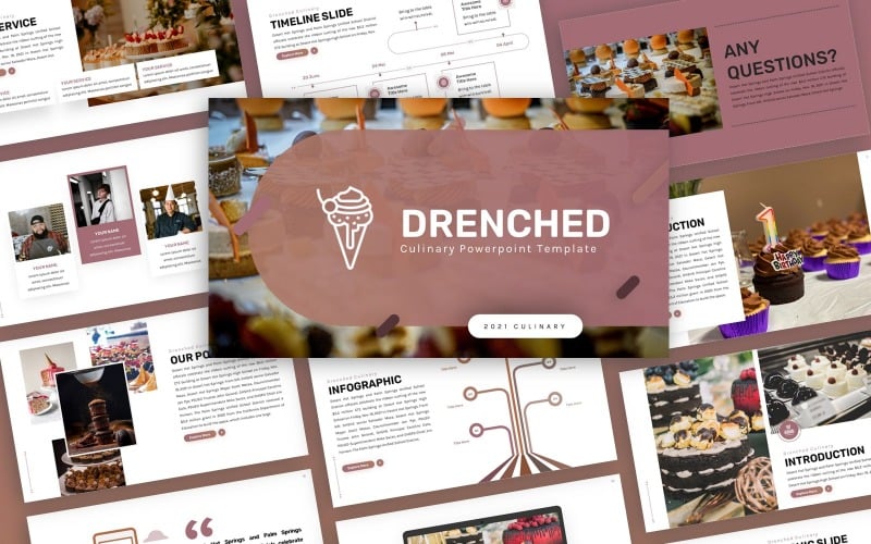 drenched culinary multipurpose powerpoint template original