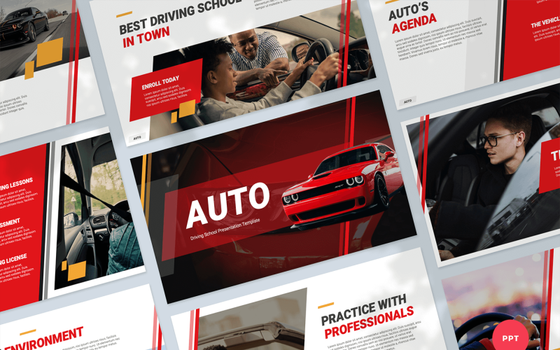 driving school presentation powerpoint template original