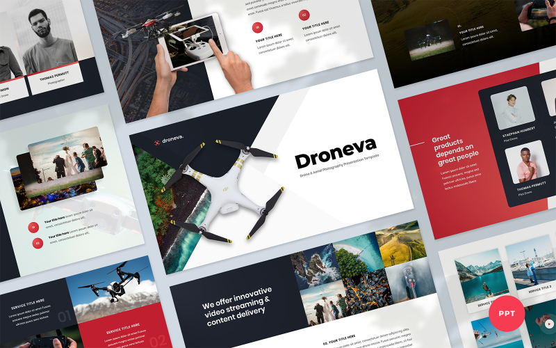 drone aerial photography presentation powerpoint template original
