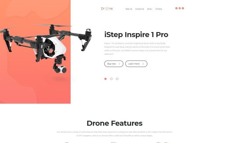 drone electronics clean html bootstrap landing page template original