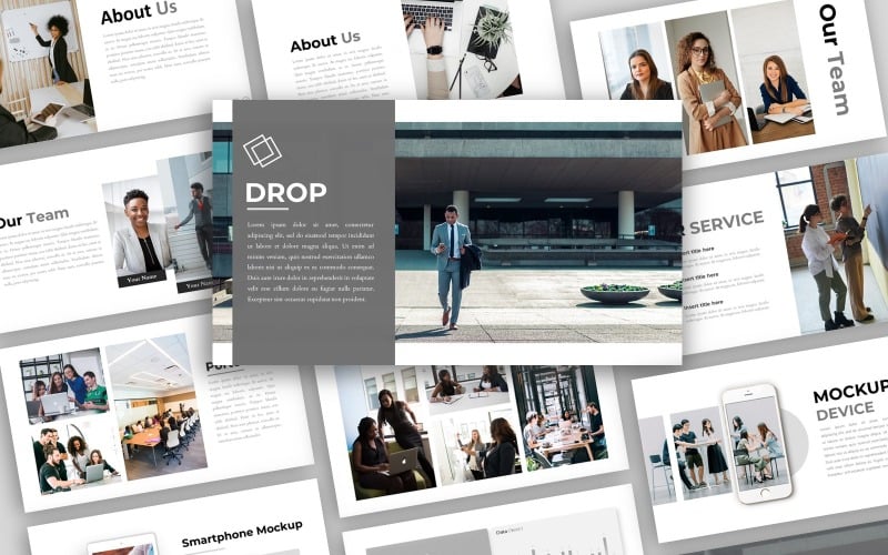 drop creative business presentation powerpoint template original