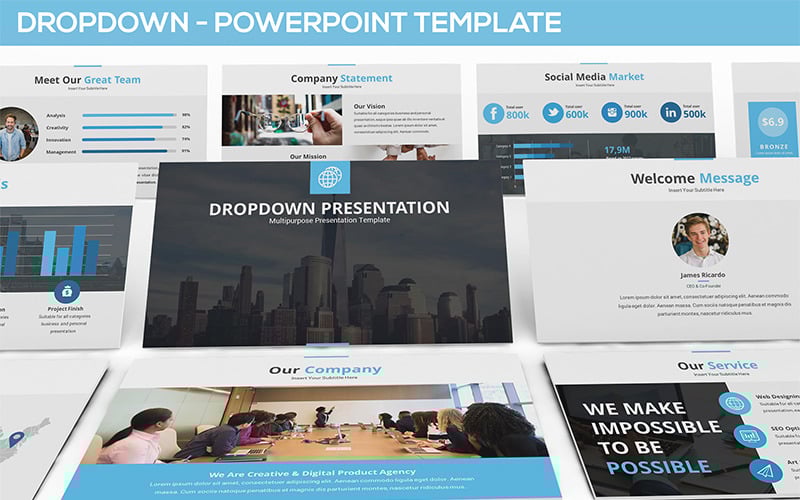 dropdown presentation powerpoint template original