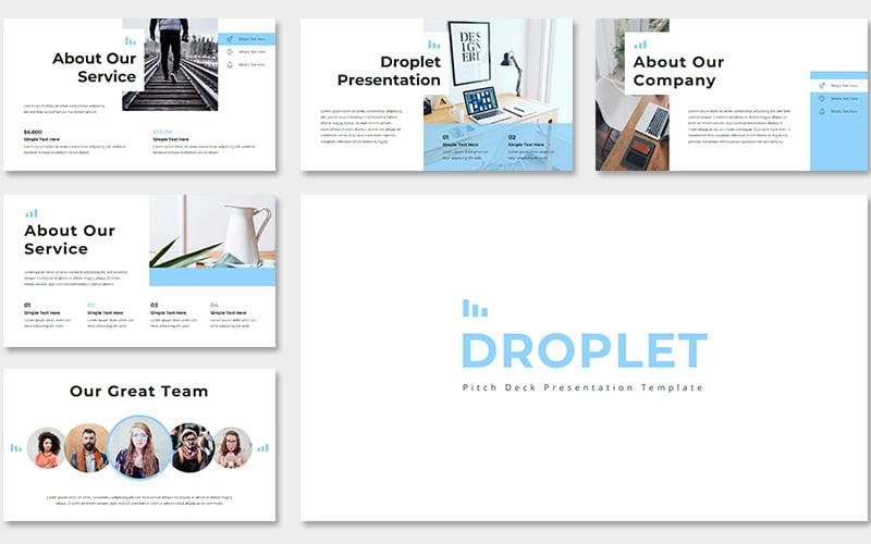 droplet pitch deck powerpoint template original
