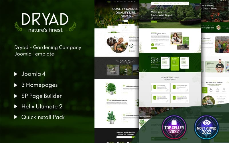 dryad gardening company joomla amp template original
