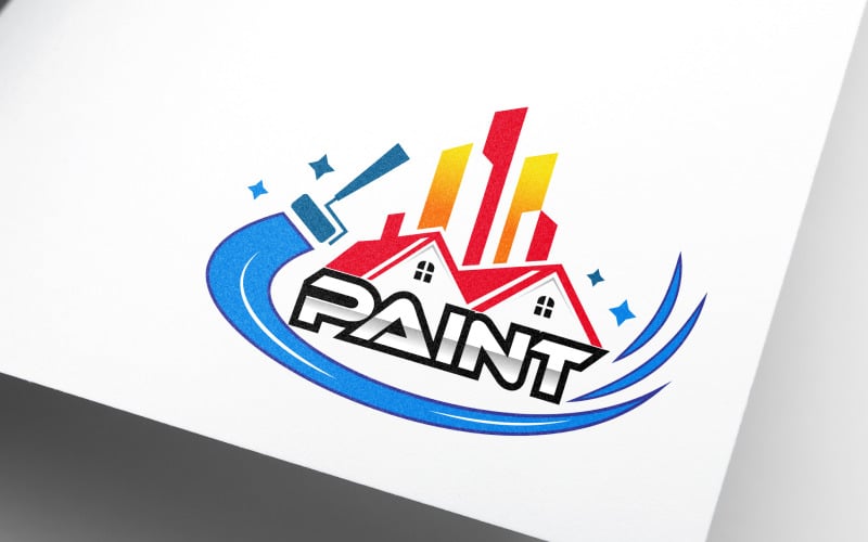 drywall color brush house painting logo design original
