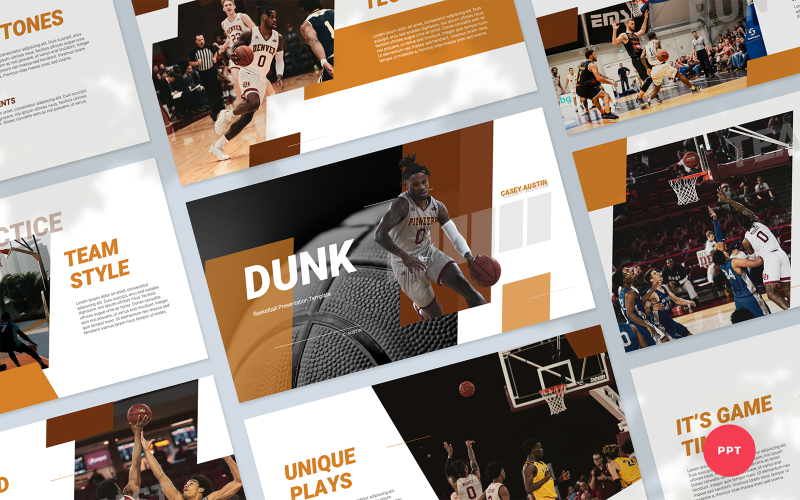 dunk basketball presentation powerpoint template original