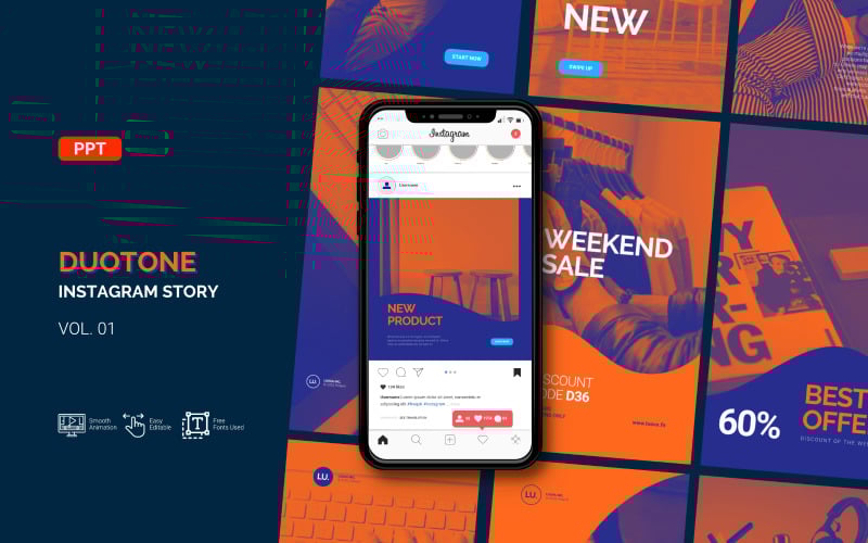 duotone business instagram story powerpoint template original