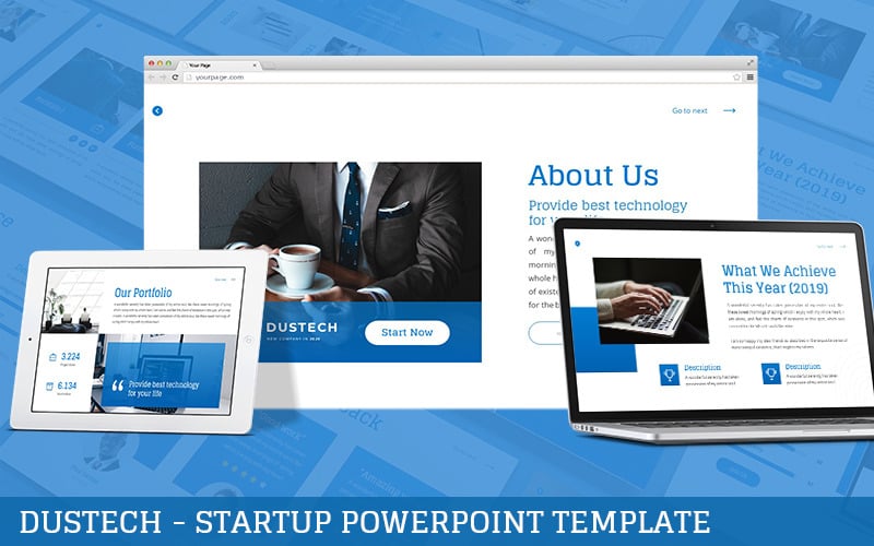 dustech startup powerpoint template original