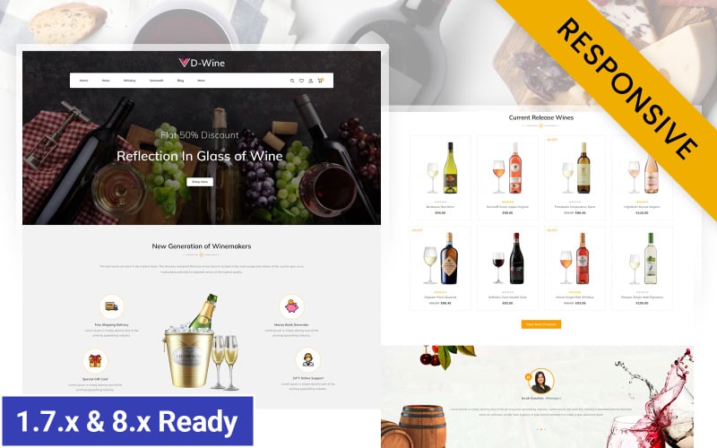 dwine best wine shop prestashop responsive template original