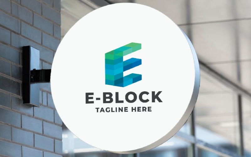e block letter e pro logo template original