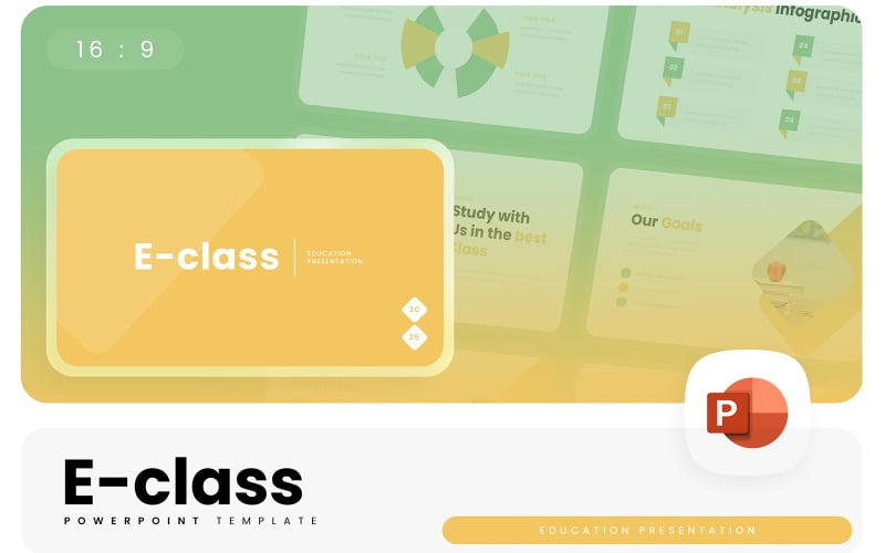 e class education powerpoint template original