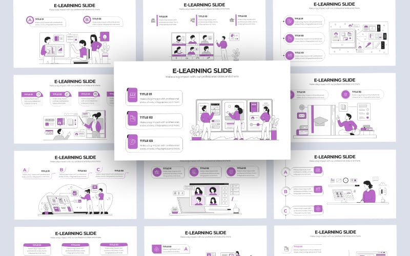 e learning education vector infographic powerpoint template original