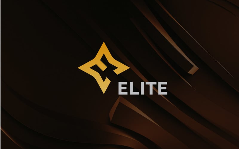 e letter star premium logo design template original