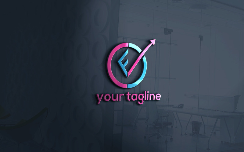 e v consulting logo design template original