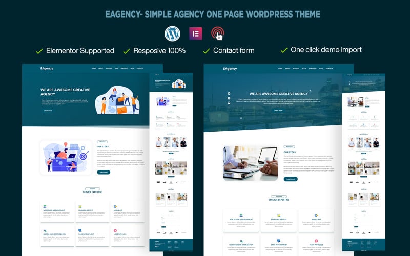 eagency simple agency one page wordpress theme original