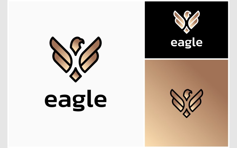 eagle hawk bird spread wing luxury logo original