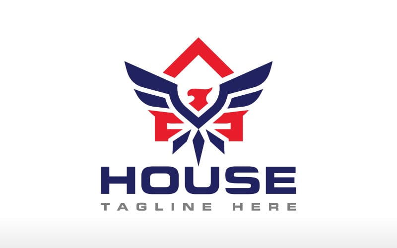 eagle house logo phoenix house logo real estate logo design patriotic house logo original