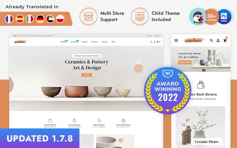 earthen pottery and ceramics handmade prestashop theme original