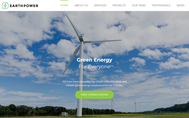 earthpower green energy html landing page template original
