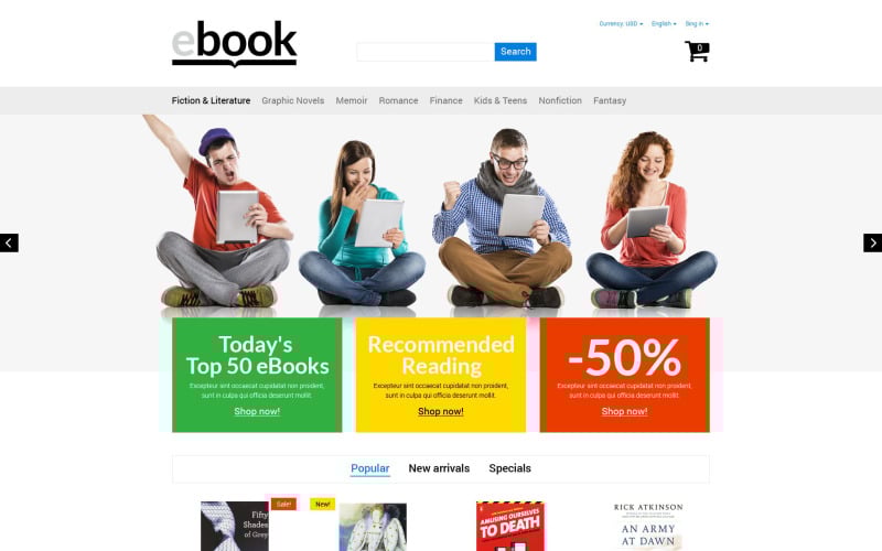 ebook prestashop theme original