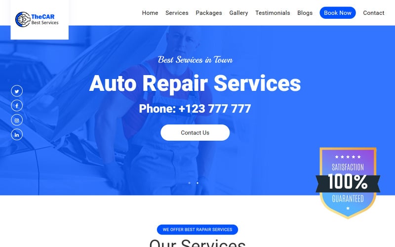 ecar car repair landing page template original
