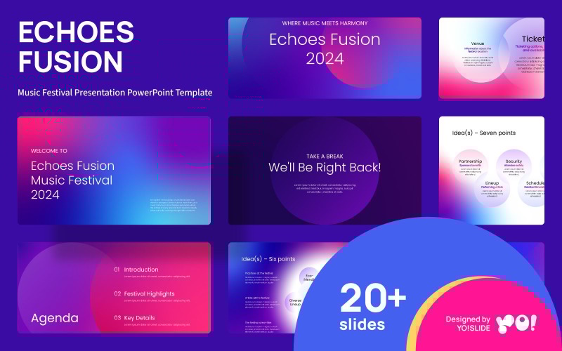 echoes fusion music festival presentation powerpoint template original