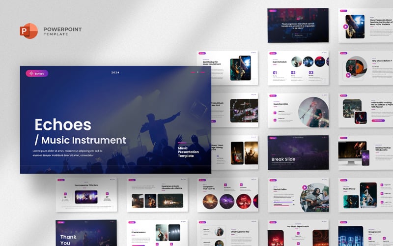 echoes music school powerpoint template original