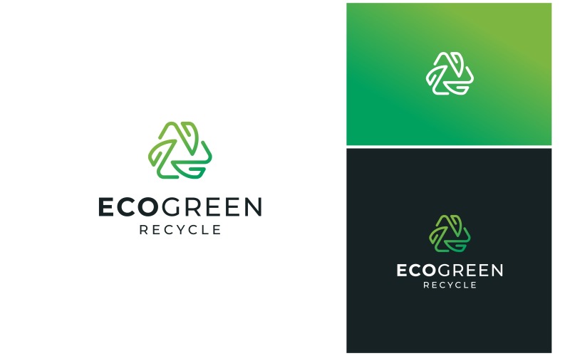 eco leaf recycle environment logo original
