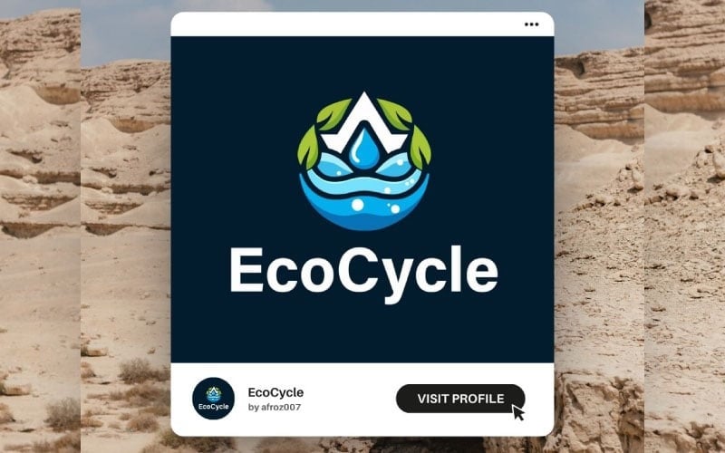 ecoflow recycle logo sustainable water leaf amp nature inspired design original