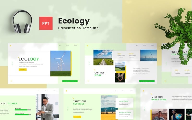 ecology renewable energy powerpoint template original