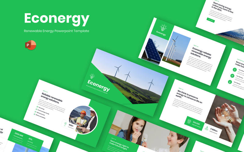 econergy rennewable energy powerpoint template original