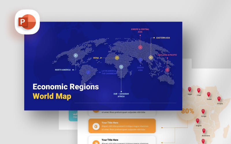 economic regions world map presentation template original
