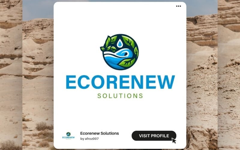 ecorenew solutions sustainable nature amp water recycling logo design original