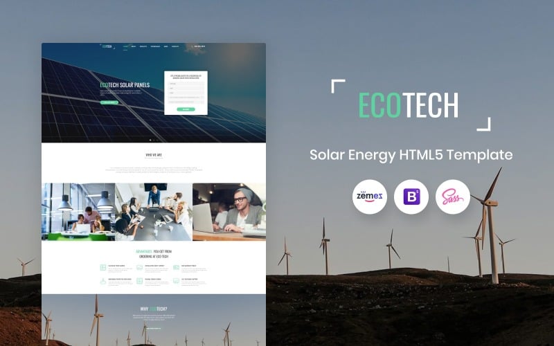 ecotech solar energy html landing page template original
