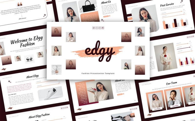 edgy fashion multipurpose presentation powerpoint template original