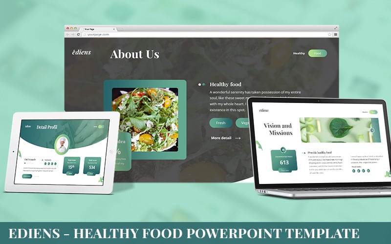 ediens healthy food powerpoint template original