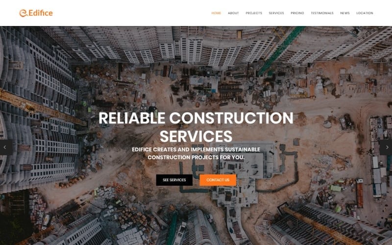 edifice construction services html landing page template original