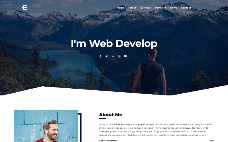 edrea personal portfolio joomla template original