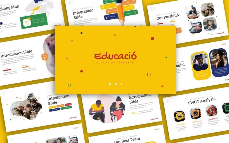 educacio education presentation powerpoint template original