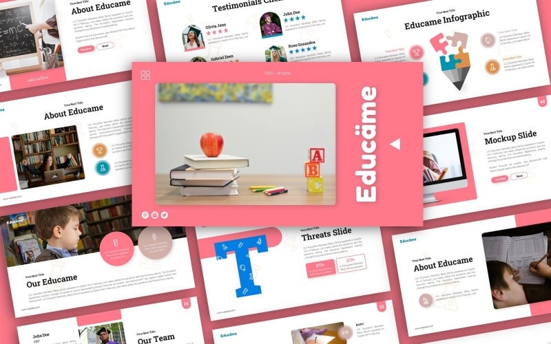 educame education presentation powerpoint template original