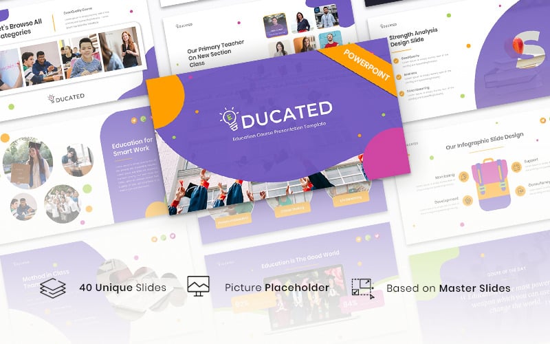 educated education course powerpoint template original