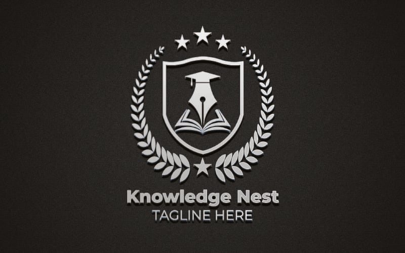 education and academic knowledge nest logo template original