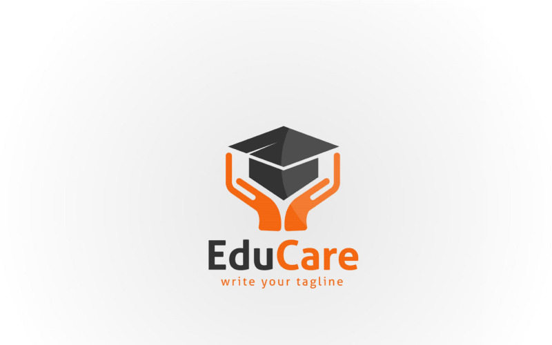education logo with care concept vector template original