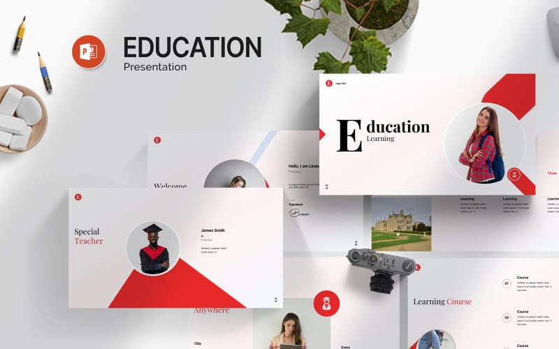 education powerpoint template clean design original