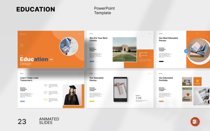 education powerpoint template clean design original